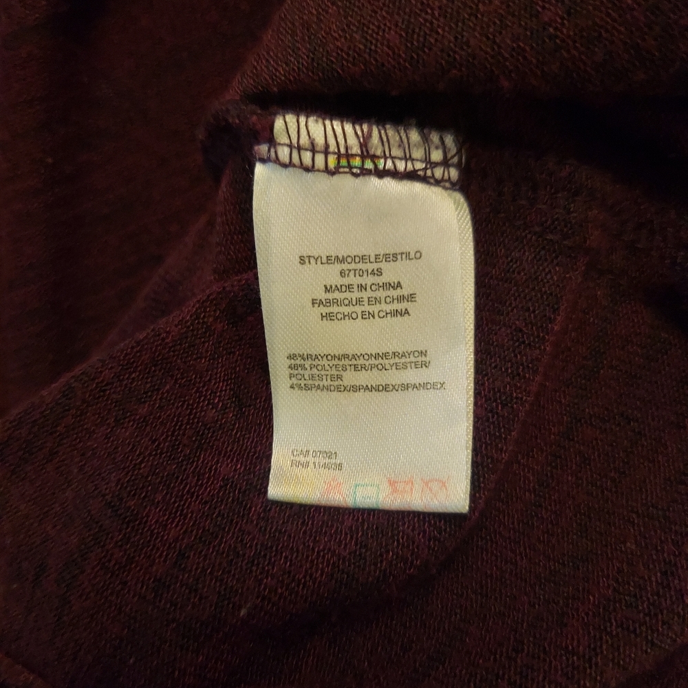 NWOT RD Style Cowl Neck Long Sleeve Oversized Sweater Burgundy sz Small - Picture 12 of 12